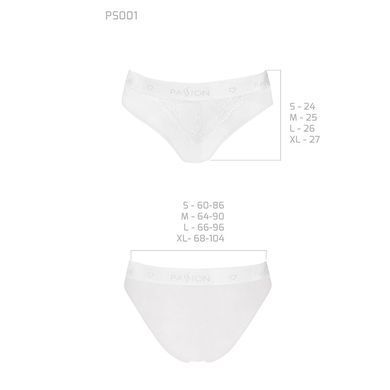 Трусики с широкой резинкой и кружевом Passion PS001 PANTIES S, white SO4173 фото
