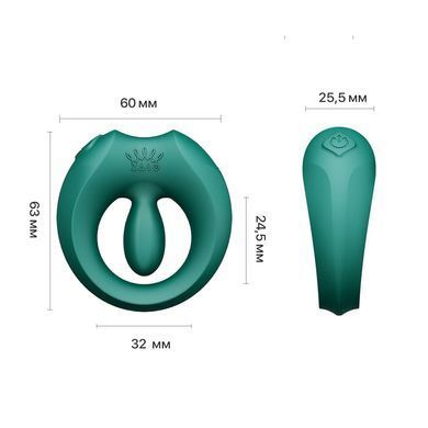 Эрекционное смарт-виброкольцо Zalo Apis Turquoise Green, до 4 часов работы, зарядный кейс SX2690 фото