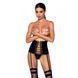 Пояс-корсет из экокожи Passion CELINE SET L/XL, black, шнуровка, съемные пажи для чулок, стринги SO6409 фото 1