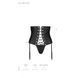 Пояс-корсет из экокожи Passion CELINE SET L/XL, black, шнуровка, съемные пажи для чулок, стринги SO6409 фото 7