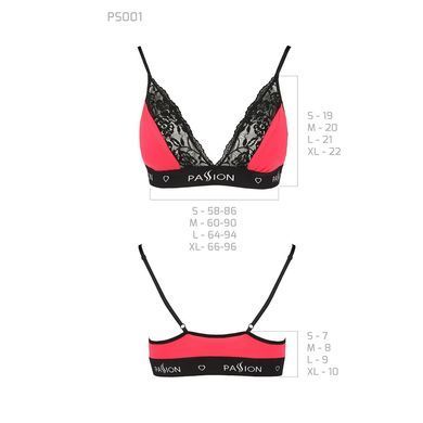 Эластичный топ с кружевом Passion PS001 TOP M, red-black SO4184 фото