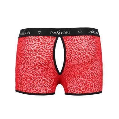 Чоловічі прозорі боксери Passion 046 SHORT PARKER L/XL Red, сітка, під леопард SO7609 фото
