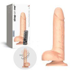Фаллоимитатор с вибрацией и ротацией Strap-On-Me Rotating & Vibrating Realistic Dildo &ndash; L &ndash; Vanilla SX3504 фото