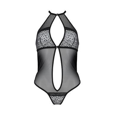 Сітчасте боді з мереживом на грудях Passion SATARA BODY S/M black SO8470 фото