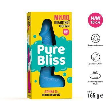 Мило у формі пеніса Pure Bliss MINI Blue, крафтове мило-член, натуральне SO6360 фото