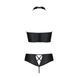 Комплект из эко-кожи Passion NANCY BIKINI XXL/XXXL, black, бра и трусики с имитацией шнуровки SO5369 фото 6