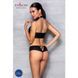Комплект из эко-кожи Passion NANCY BIKINI XXL/XXXL, black, бра и трусики с имитацией шнуровки SO5369 фото 4