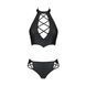 Комплект из эко-кожи Passion NANCY BIKINI XXL/XXXL, black, бра и трусики с имитацией шнуровки SO5369 фото 5
