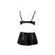 Комплект белья под латекс Passion DEBY SET S/M, black, лиф, мини-юбочка, стринги PS25702 фото 4