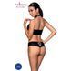 Комплект из эко-кожи Passion NANCY BIKINI XXL/XXXL, black, бра и трусики с имитацией шнуровки SO5369 фото 2