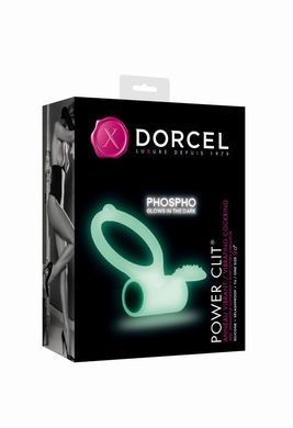 Эрекционное кольцо Dorcel Power Clit White PHOSPHO с вибрацией, белое, светится в темноте MD1397 фото