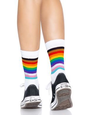 Носки женские в полоску Leg Avenue Pride crew socks Rainbow, 37&ndash;43 размер SO8584 фото