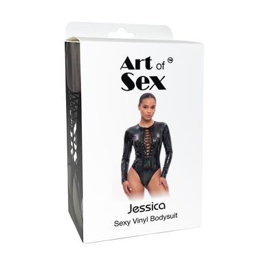 Виниловое боди с рукавами Art of Sex - Jessica, с эффектом голограммы, размер S SX4677 фото