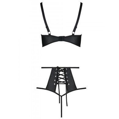 Розпродаж!!! Комплект з екошкіри Passion Tamaris Set black S/M, бюстгальтер та трусики SO5797 фото