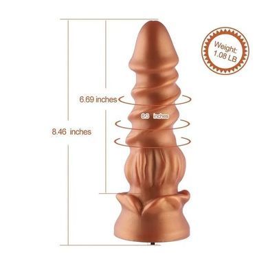 Фалоімітатор для секс-машин Hismith Spiral Grain Silicone Dildo Monster Series, спіральний рельєф SO9961 фото