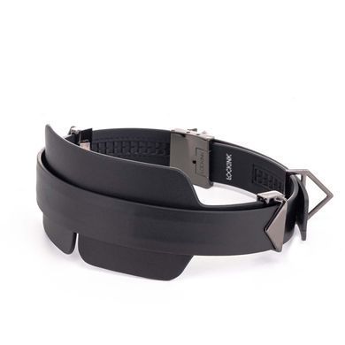 Маска на глаза LOCKINK Blindfold Kit, черная, натуральная кожа, регулируемый объем SX0833 фото