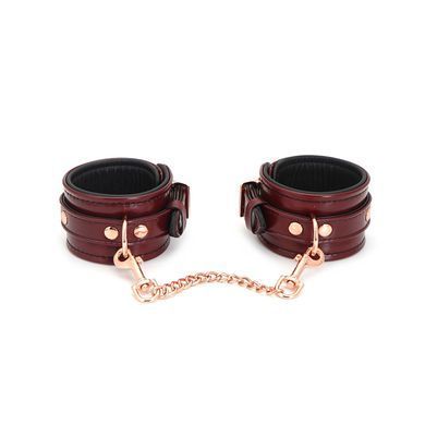Кожаные поножи Liebe Seele Wine Red Ankle Cuffs, съемная цепочка-крепление SO9453 фото