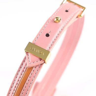 Ошейник с поводком LOCKINK SEVANDA Love Heart Butterfly Leather Collar Set, розовый, с бантом SX0864 фото