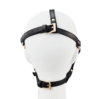 Маска-сбруя для минета LOCKINK SEVANDA Blowjob Head Harness, черная, с мягкой вставкой в виде губ SX0911 фото