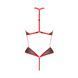 Сітчасте боді з мереживом на грудях Passion SATARA BODY S/M red SO8473 фото 4