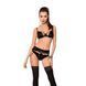 Комплект белья Passion Exclusive TONYA SET XXL/XXXL, black, трусики, лиф, пояс для чулок PS24112 фото 1