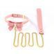 Ошейник с поводком LOCKINK SEVANDA Love Heart Butterfly Leather Collar Set, розовый, с бантом SX0864 фото 1