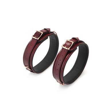 Фіксатори для стегон Liebe Seele Wine Red Thigh Cuffs S Size, натуральна шкіра SO9454 фото