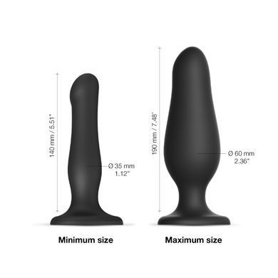 Надувной фаллоимитатор Strap-On-Me INFLATABLE DILDO PLUG - NOIR, шарик внутри, диаметр до 6 см SO7383 фото