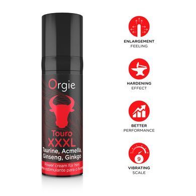 Крем для усиления эрекции Orgie Touro XXXL Power Cream, 15 мл, с эффектом вибрации SX1561 фото