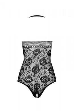 Бодистокинг с имитацией корсетной шнуровки Passion BS094 One Size, white, цветочный узор, с доступом SO8925 фото