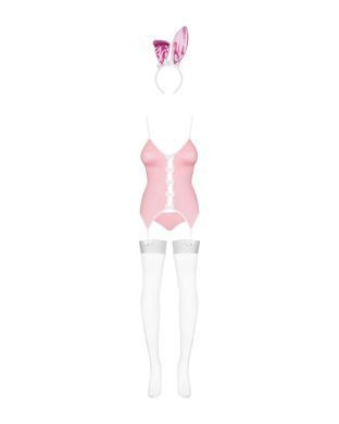 Еротичний костюм зайчика Obsessive Bunny suit 4 pcs costume pink L/XL, рожевий, топ з підв&rsquo;язками SO7255 фото