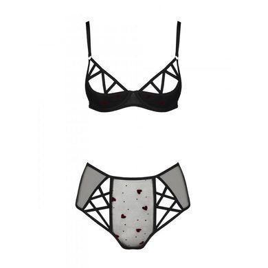 Эротический комплект с рисунком Passion LOVELIA BIKINI L/XL, black SO4747 фото