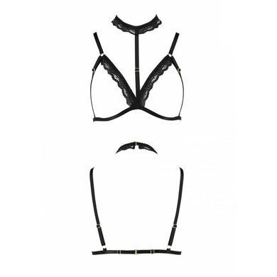 Бюстгальтер-стрепы с чокером Passion Exclusive SHELLY BRA S/M, black PS27902 фото