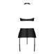 Комплект из эко-кожи с имитацией шнуровки Passion NANCY SET S/M black, топ, трусики, пояс для чулок SO5374 фото 4