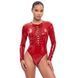 Виниловое боди с рукавами Art of Sex - Jessica, цвет красный, размер S SX4681 фото 1
