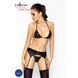 Комплект белья под латекс Passion CAPRI SET L/XL, black, мини-бикини, стринги, пояс для чулок EL10901 фото 2