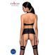 Комплект из эко-кожи с имитацией шнуровки Passion NANCY SET S/M black, топ, трусики, пояс для чулок SO5374 фото 2