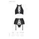 Комплект из эко-кожи с имитацией шнуровки Passion NANCY SET S/M black, топ, трусики, пояс для чулок SO5374 фото 5