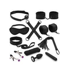 Набір Liebe Seele Black Lace and Neoprene 11pcs Bondage Kit, анальна пробка з кристалом, віброкуля SO9509 фото