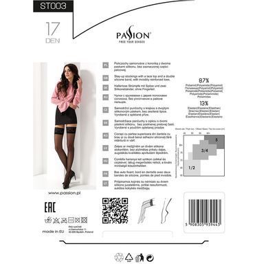 Графитовые чулки на ажурной силиконовой резинке Passion ST003 3/4 grafit SO4294 фото