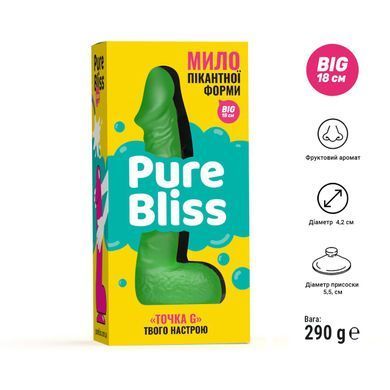 Мило у формі пеніса Pure Bliss BIG Green, крафтове мило-член, натуральне SO6368 фото