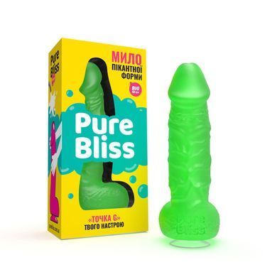 Мило у формі пеніса Pure Bliss BIG Green, крафтове мило-член, натуральне SO6368 фото
