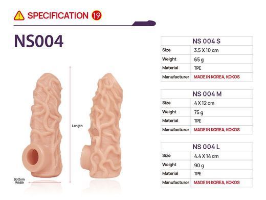 Насадка на член Kokos Nude Sleeve NS 004 M SX1477 фото