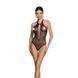 Бодистокинг с декольте Passion BS088 black, имитация корсетной шнуровки SO6382 фото 1