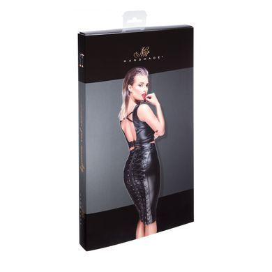 Юбка-карандаш со шнуровкой Noir Handmade F152 Powerwetlook pencil skirt, M, с мокрым эффектом SX0030 фото