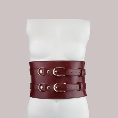Кожаный пояс для бондажа Liebe Seele Wine Red Waist Cuff, S Size SO9460 фото