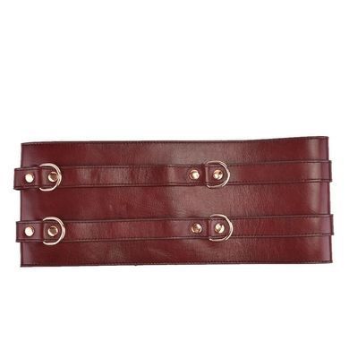 Кожаный пояс для бондажа Liebe Seele Wine Red Waist Cuff, S Size SO9460 фото