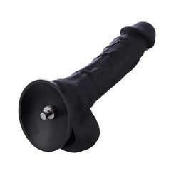 Фалоімітатор для секс-машин Hismith 8.3&Prime; Silicone Dildo Black, система KlicLok, гнучкий стрижень SO9971 фото