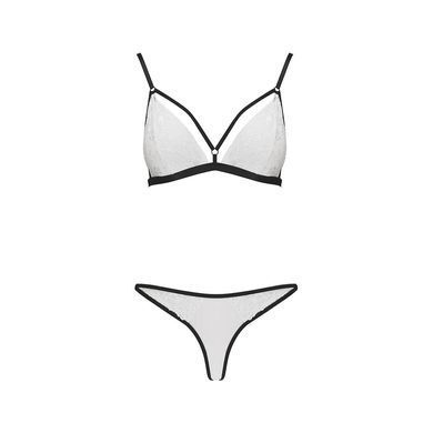 Комплект білизни Passion ORIHIME SET S/M, white, стрепи, ліф і трусики EL16408 фото