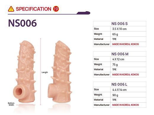 Насадка на член Kokos Nude Sleeve NS 006 M SX1481 фото